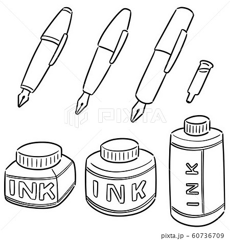 vector set of fountain pen and ink vector set of fountain pen and ink 60736709