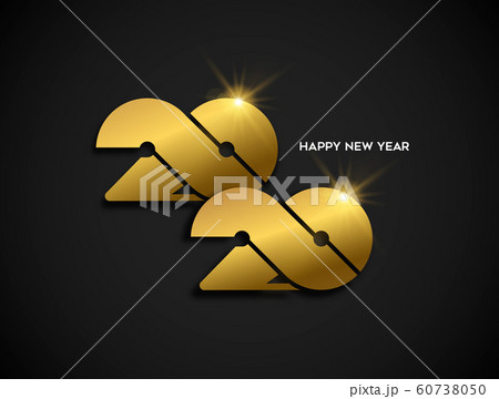 Happy new year 2020 gold greeting card Happy new year 2020 gold greeting card 60738050