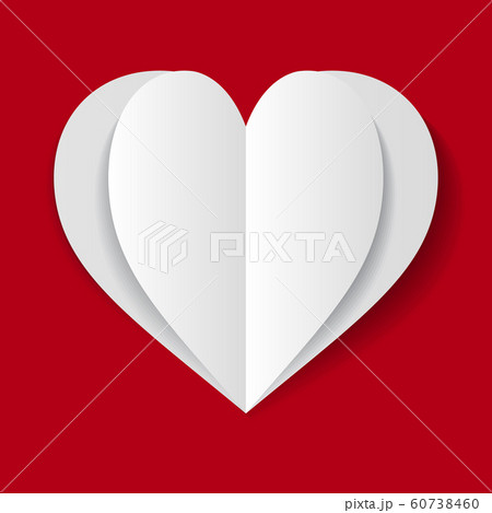 vector white paper heart on red background 60738460