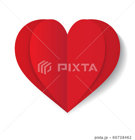 vector red paper heart on white background vector red paper heart on white background 60738462