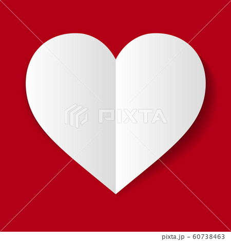 vector white paper heart on red background 60738463