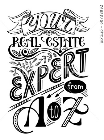 Real estate agent poster. Vintage style hand lettering design 60738992