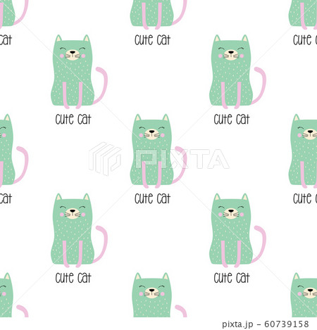 pattern of cute cat in scandinavian style 60739158