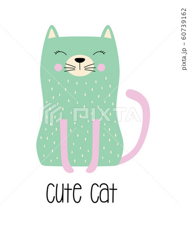 cute cartoon cat in scandinavian style 60739162