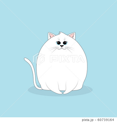 card with cute white cat 60739164