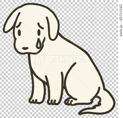子犬のイラスト 涙のイラスト素材