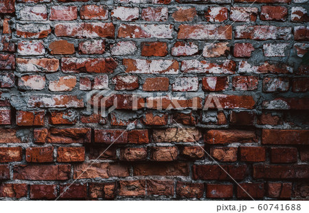 brick wall, from old, red, grungy brick background 60741688