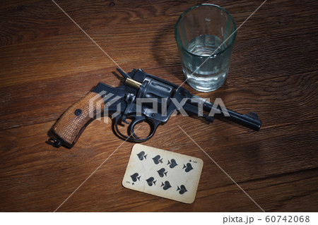russian roulette - Nine of Spades plaing card, russian roulette - Nine of Spades plaing card, 60742068