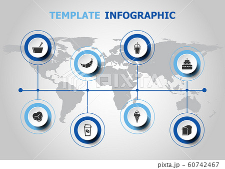Infographic design with popular food icons 60742467