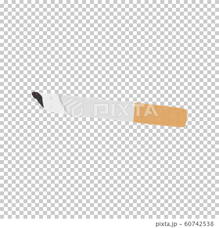 タバコのイラスト。紙巻たばこの吸い殻。 60742538