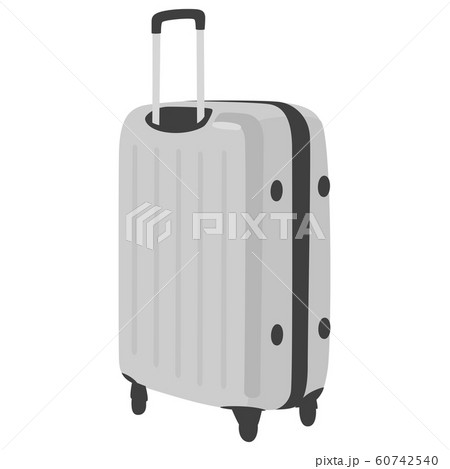 スーツケースのイラスト 旅行に使う銀色のスーツケース のイラスト素材