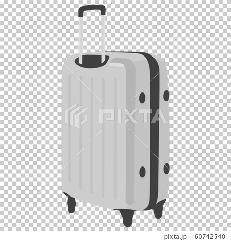スーツケースのイラスト 旅行に使う銀色のスーツケース のイラスト素材