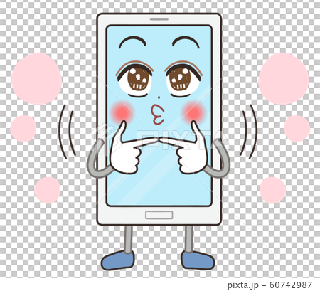 スマホ かわいい イラスト キャラクターのイラスト素材 60742987 Pixta