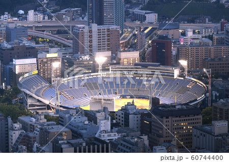 日本の横浜都市景観　横浜スタジアムなどを望む 60744400
