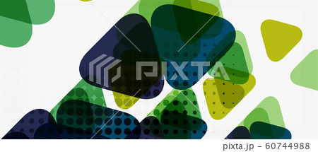 Banner with multicolored mosaic triangle geometric design on white background. Abstract texture. Vector illustration design template. 60744988