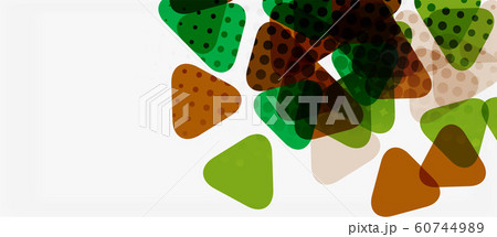 Banner with multicolored mosaic triangle geometric design on white background. Abstract texture. Vector illustration design template. 60744989