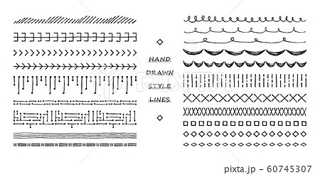 手描きの飾り罫のセット 60745307