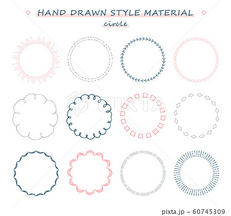 手描きのフレームセット(サークル) 手描きのフレームセット(サークル) 60745309