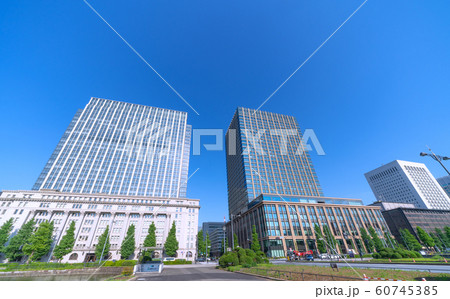 日本の東京都市景観 「馬場先門」前のオフイスビルなどを望む 日本の東京都市景観 「馬場先門」前のオフイスビルなどを望む 60745385