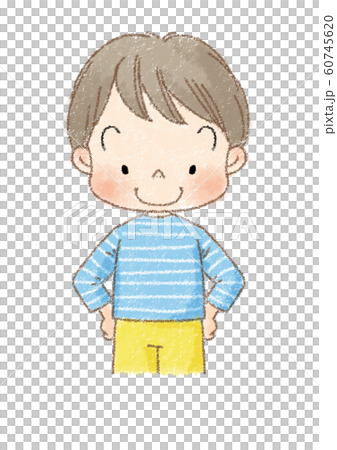 Boy upper body with hands on hips - Stock Illustration [60745620] - PIXTA