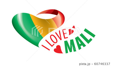 The national flag of the Mali and the inscription I love Mali. Vector illustration The national flag of the Mali and the inscription I love Mali. Vector illustration 60746337