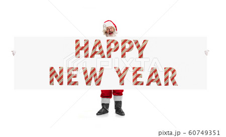 Santa Claus wishing happy New Year and Merry Christmas 60749351