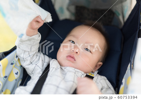 ベビーカーで散歩をする赤ちゃん 60753394
