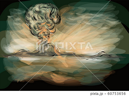 volcanic mountain eruption 60753656