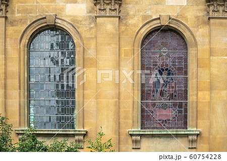 Stained glass.Stained glass windows were commonly used in churches for decorative and informative purposes. Stained glass.Stained glass windows were commonly used in churches for decorative and informative purposes. 60754228