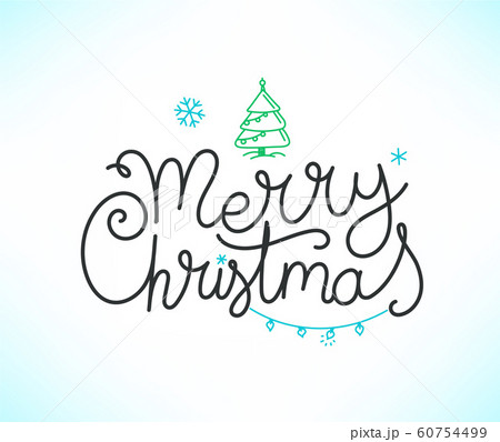 Merry christmas hand drawn lettering inscription Merry christmas hand drawn lettering inscription 60754499