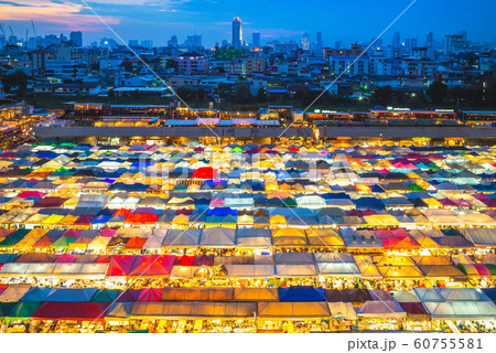 Train Night Market Ratchada at bangkok, thailand 60755581