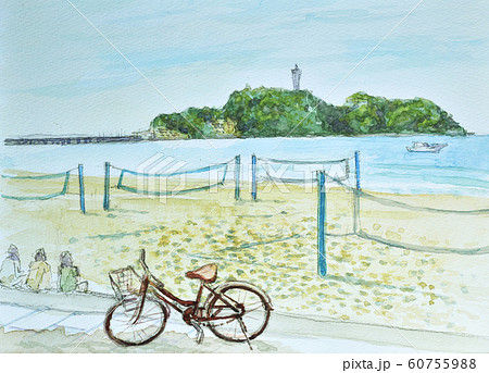 浜辺の朝 水彩 浜辺の朝 水彩 60755988