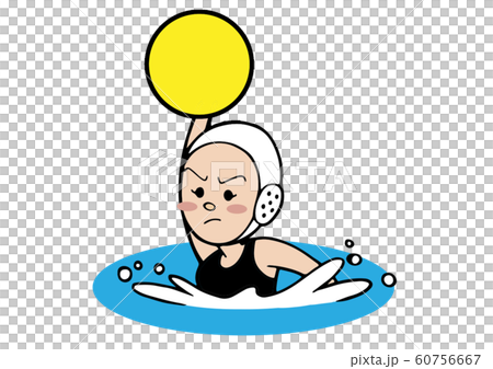Illustration of a female athlete playing water polo Illustration of a female athlete playing water polo 60756667