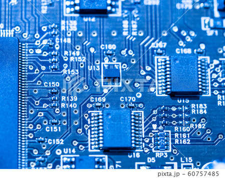 computer micro circuit board with integrated chipset in blue tone computer micro circuit board with integrated chipset in blue tone 60757485