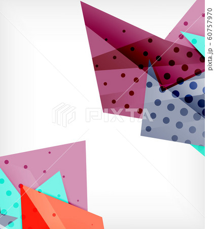 Modern origami card. Modern origami design element. Color geometric pattern. Abstract low-poly background. Presentation template. Modern origami card. Modern origami design element. Color geometric pattern. Abstract low-poly background. Presentation template. 60757970