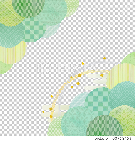 日本圖案綠色背景 插圖素材 圖庫