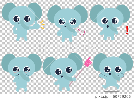 大象表情和手勢插圖集 60759266