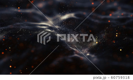 Data technology abstract futuristic illustration . Low poly shape with connecting dots and lines on dark background. 3D rendering . Big data visualization . 60759318