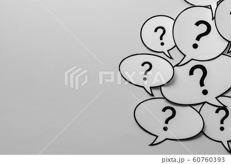 Question marks on speech bubbles side border Question marks on speech bubbles side border 60760393
