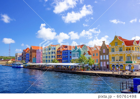 Specific coloured buildings in Curacao 60761498