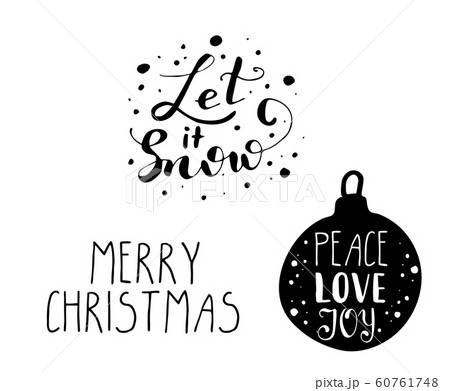 Set of Christmas lettering handwritten Set of Christmas lettering handwritten 60761748