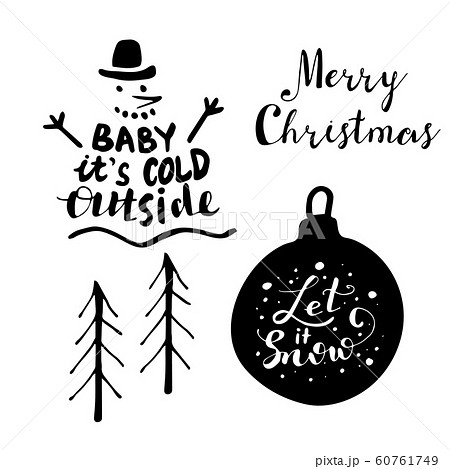 Set of Christmas lettering handwritten 60761749