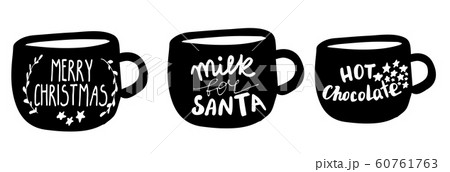 Set of Christmas lettering mug set handwritten Set of Christmas lettering mug set handwritten 60761763