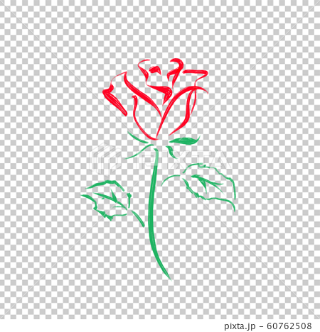 一輪のバラの花のイラストのイラスト素材