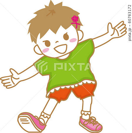 ポーズ ボーイッシュ 女の子のイラスト素材