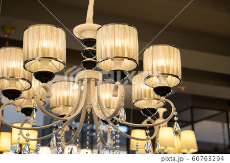 Close-up of a beautiful crystal chandelier Close-up of a beautiful crystal chandelier 60763294
