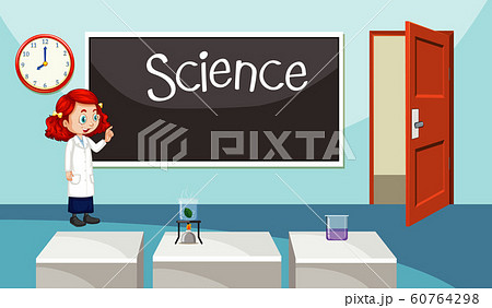 Classroom scene with science student inside Classroom scene with science student inside 60764298