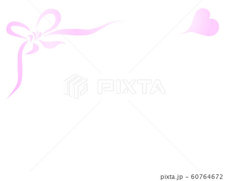 リボンとハートのフレーム背景 60764672