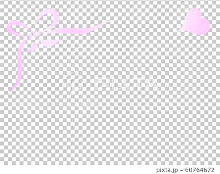 リボンとハートのフレーム背景 60764672