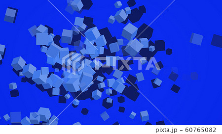 CGキューブ　吹き出す多数の立方体の動画 60765082